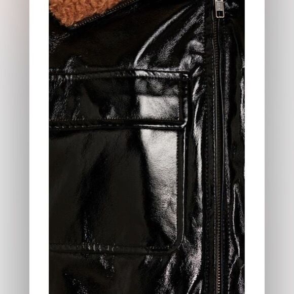 Mother Pilot Faux Patent Leather Jacket in Black, NWT, Size XL - Picture 13 of 14